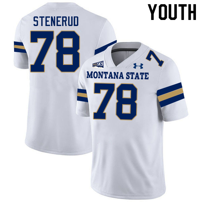 Youth #78 Jan Stenerud Montana State Bobcats Jerseys Football Stitched-White